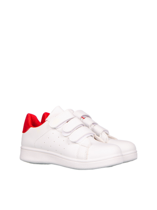 Детски спортни обувки, Детски спортни обувки Lamy бели с червено - Kalapod.bg